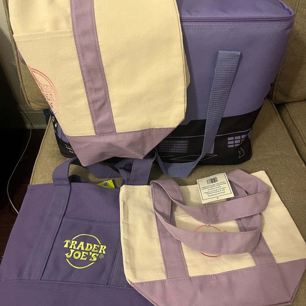 Lavender & Cream Tote Bag - Canvas Shopper
